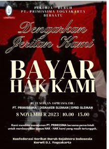 (K) SBSI Yogyakarta Bakal Geruduk PT Primissima
