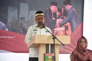 Bupati Lamtim beserta wabub menghadiri Tasyakuran atas penganugerahan gelar pahlawan nasional kepada KH Ahmad Hanafiah