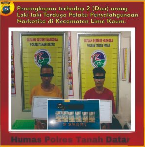 Tim Tarantula Polres Tanah Datar Menangkap Dua Tersangka Pengedar Narkotika Jenis Ganja Kering