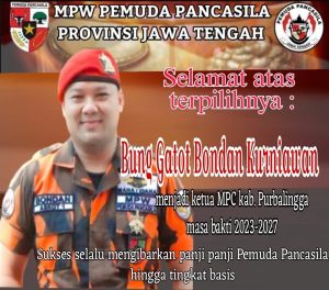 Gatot Bondan Kurniawan (GBK) Terpilih Pimpin Ormas Pemuda Pancasila Purbalingga Periode 2023 – 2027 Purbalingga