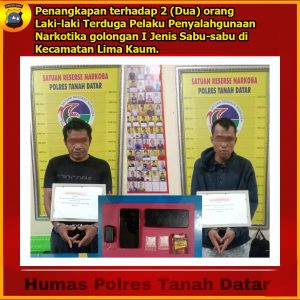 Tim Tarantula Kapolres Tanah Datar bekuk Dua Pemuda Di Duga Menyalagunakan Narkoba Jenis Sabu