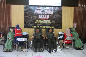 Sambut Hari Juang TNI AD 2023, Kodim 0732/Sleman Gelar Donor Darah