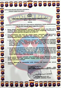 Kapolda Sumbar Keluarkan Maklumat Larangan Penggunaan Knalpot Bising/Brong
