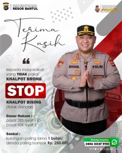 Polres Bantul Tak Segan-Segan Menindak Pengguna Knalpot Brong