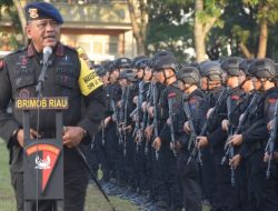 Meningkatkan Kesiapsiagaan Pam Pemilu 2024, Dansat Brimob Lakukan Alarm Steeling