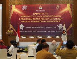 KPU Gunungkidul Gelar Rapat Pleno Rekapitulasi Hasil Perolehan Suara Pemilu 2024