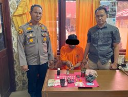 Polsek Singingi Hilir Amankan Pelaku Tindak Pidana Narkotika Jenis Sabu di Desa Suka Maju Kecamatan Singingi Hilir
