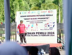 Jelang Pesta Demokrasi, Pj Bupati Senam Bersama Petugas Pemilu