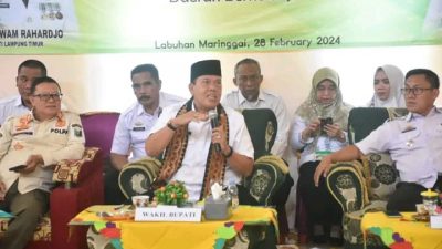 Wabub Lamtim Azwar Hadi menghadiri acara Musrenbang kecamatan labuhan Maringgai untuk meningkatkan hasil pembangunan jangka panjang dan menengah