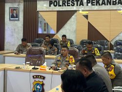 Polresta Pekanbaru Melaksanakan Rapat Koordinasi Lintas Sektoral Ops Keselamatan Lancang Kuning 2024