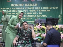 Kodim 0301/Pekanbaru Gelar Donor Darah Peringati HUT Persit ke 78