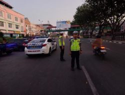 Subsatgas Preventif Ditlantas Polda Riau Urai Kemacetan di Pasar Ramadhan dan Patroli Bali