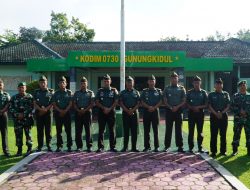 Dandim 0730/Gunungkidul Pimpin Upacara Korp Raport Prajurit Pindah Satuan Ke Mabes TNI