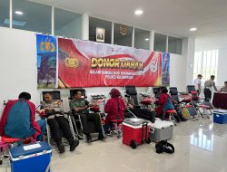 Dalam Rangka Bakti Kesehatan Hut Bhayangkara ke 78, Polres Kulonprogo Gelar Donor Darah