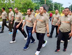Kapolresta Pekanbaru Ikuti Kegiatan Olahraga Bersama Dalam Rangka HUT Bhayangkara Ke-78