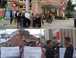 Aksi Demo Di Hari Ulang Tahun Bhayangkara Ke 78 Gedung Mapolda Jambi Di Gruduk Masa Diduga Terkait Buka Tutup Nya kembali Bascem Narkoba