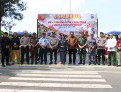Jelang Pilkada 2024,Polres Kulonprogo Gelar Sispamkota di Alun-Alun Wates