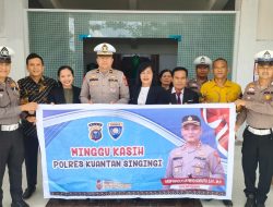 Sat Lantas Polres Kuansing Gelar Minggu Kasih di Gereja GPIB Efrata Sungai Jering