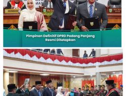 Resmi Ditetapkan Pimpinan Definitif DPRD Padang Panjang Periode 2024 – 2029