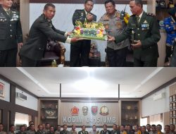 HUT TNI ke-79, Kasdim Jambi Sambut Kapolresta dan Kapolres Muaro Jambi dengan Hangat