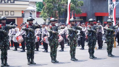 Polri Gladi Bersih Apel Gelar Pasukan Pengamanan Pelantikan Presiden.