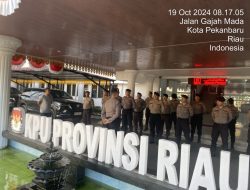 Apel Pagi Kasubsatgas PAM Polda Riau, di Kantor KPU Provinsi Riau Berlangsung Lancar 