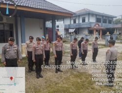 45 Personel Pengamanan Kantor Penyelenggara Pilkada Ikuti Apel Pagi