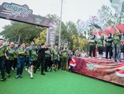 Pangdam 11 Sriwijaya Bersama Kapolda Sumsel Memperingati Hari HUT TNI ke 79 Run Sriwijaya Di Pine Wood Citra Grand City Palembang