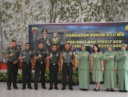 Brigjen TNI Sugiyono didampingi Ketua Persit KCK Koorcab Rem 031 PD I/BB Kuker ke Kodim 0320/Dumai
