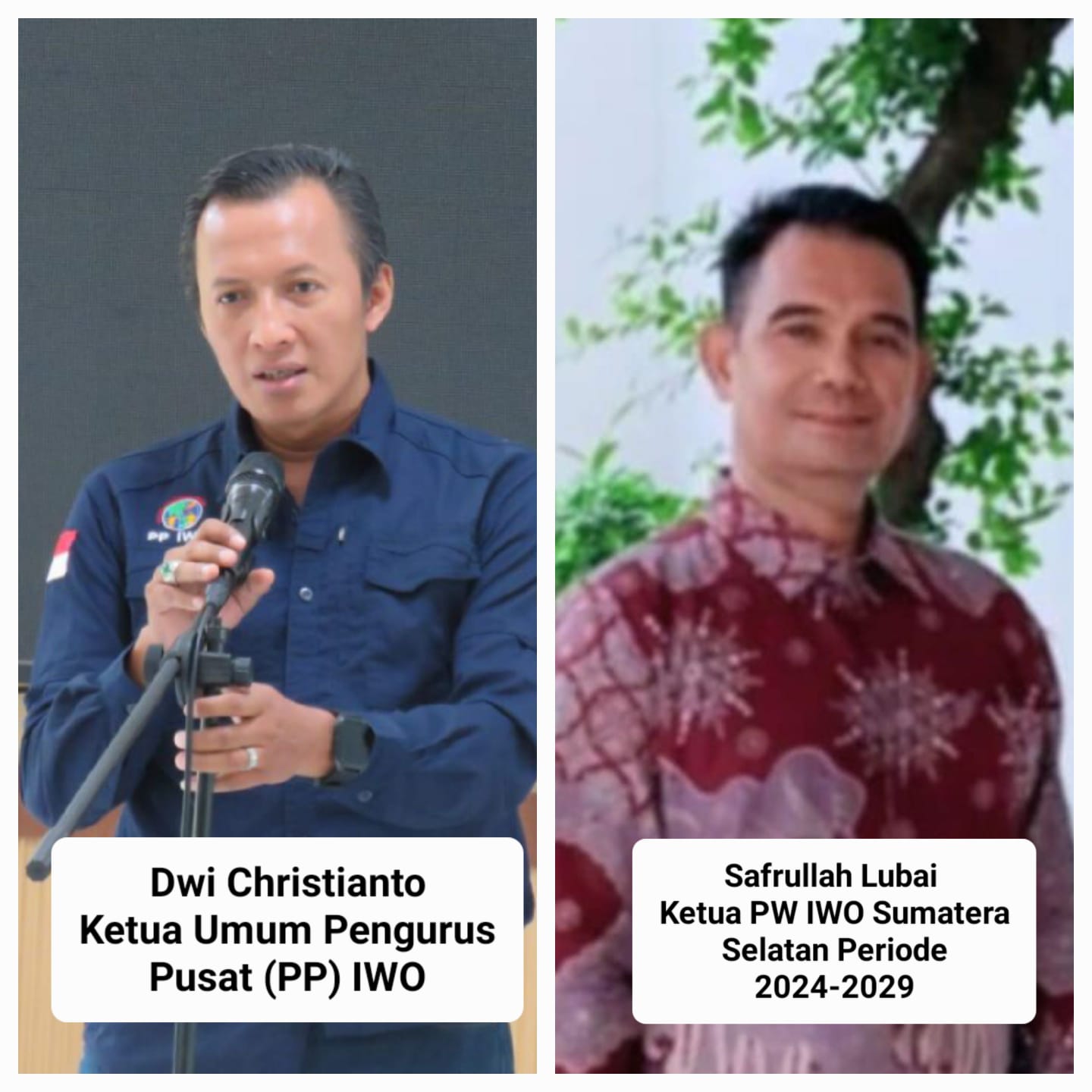 Ketum PP IWO Ucapkan Selamat Atas Terpilihnya Safrullah Pimpin PW Sumsel.
