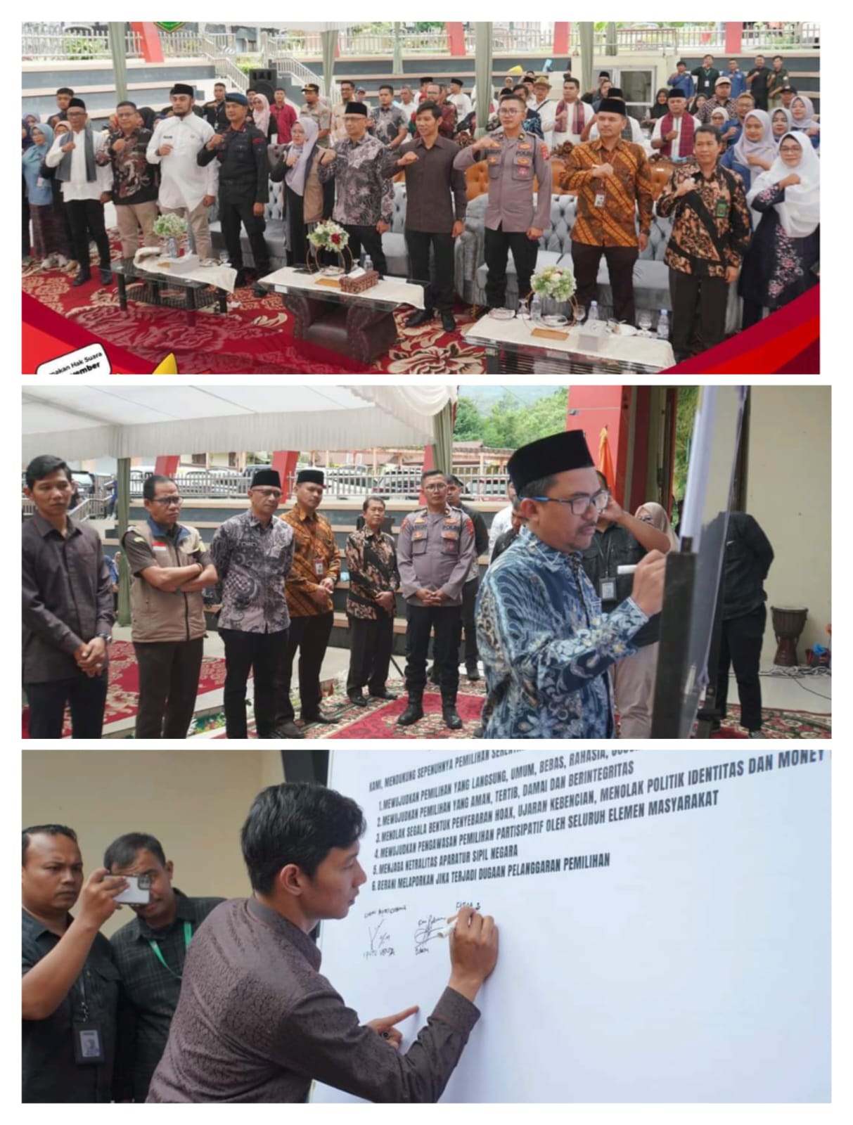 Enam Poin Deklarasi Pilkada Damai tahun 2024 Oleh Bawaslu kota Padang Panjang