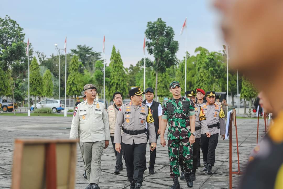 Apel Pergeseran Pasukan Pengamanan TPS Pemilihan Wali Kota Pekanbaru 2024, Indra Pomi : ayo kita kawal pilkada ini
