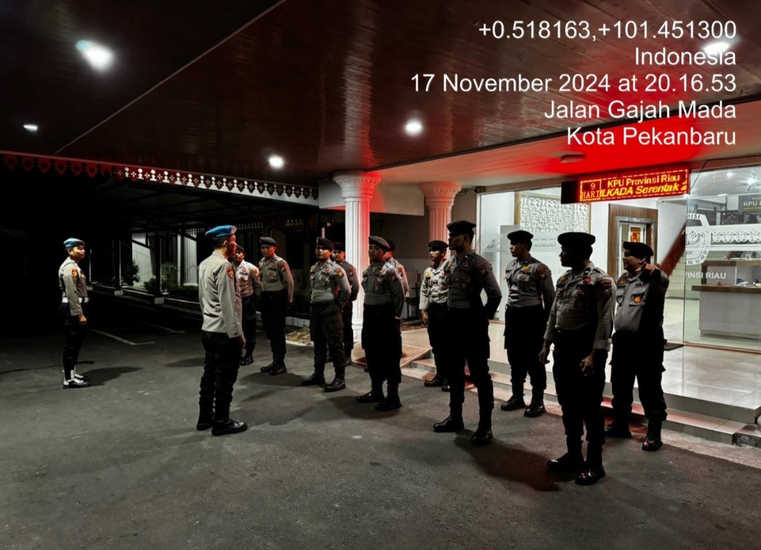 Subsatgas PAM Melaksanakan Apel Konsolidasi dan Standby di Kantor KPU Riau 