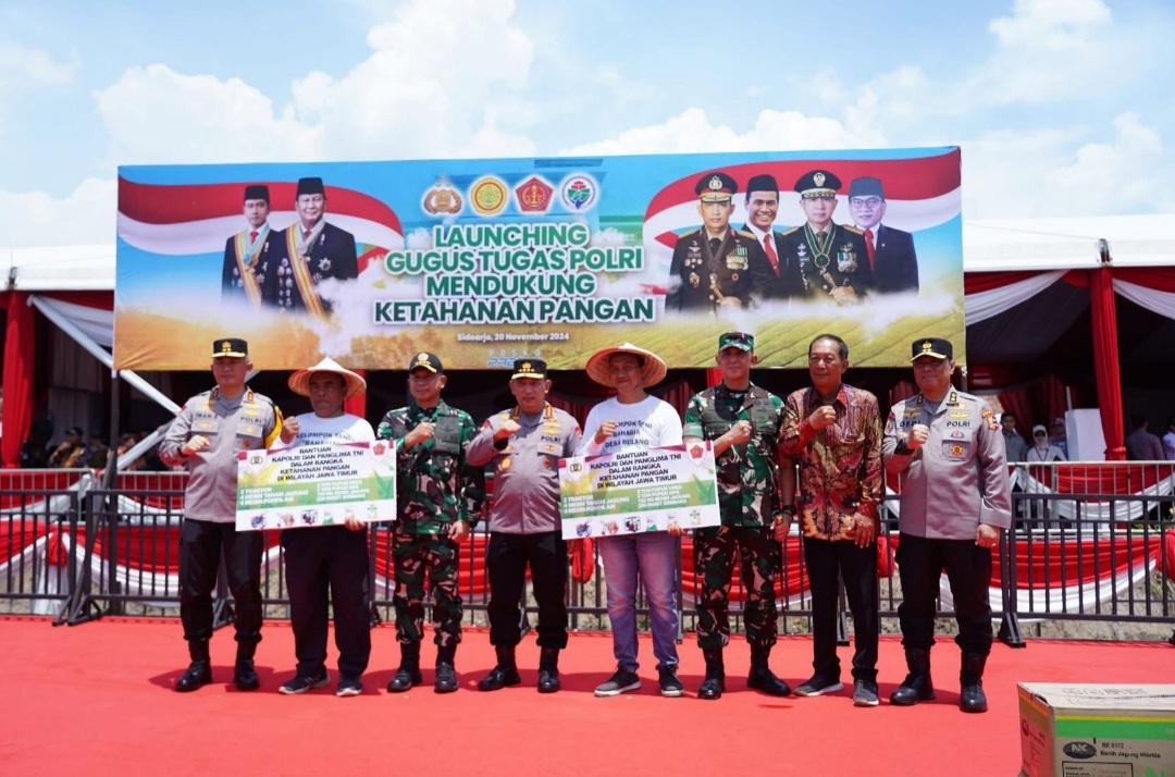 Panglima TNI dan Kapolri Hadiri Peluncuran Gugus Tugas Ketahanan Pangan Polri di Jawa Timur