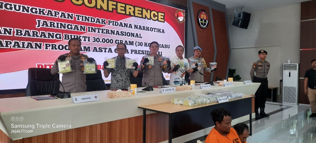 Jaringan Narkotika Internasional Kembali Diungkap Ditresnarkoba, 30 Kg Shabu Diamankan