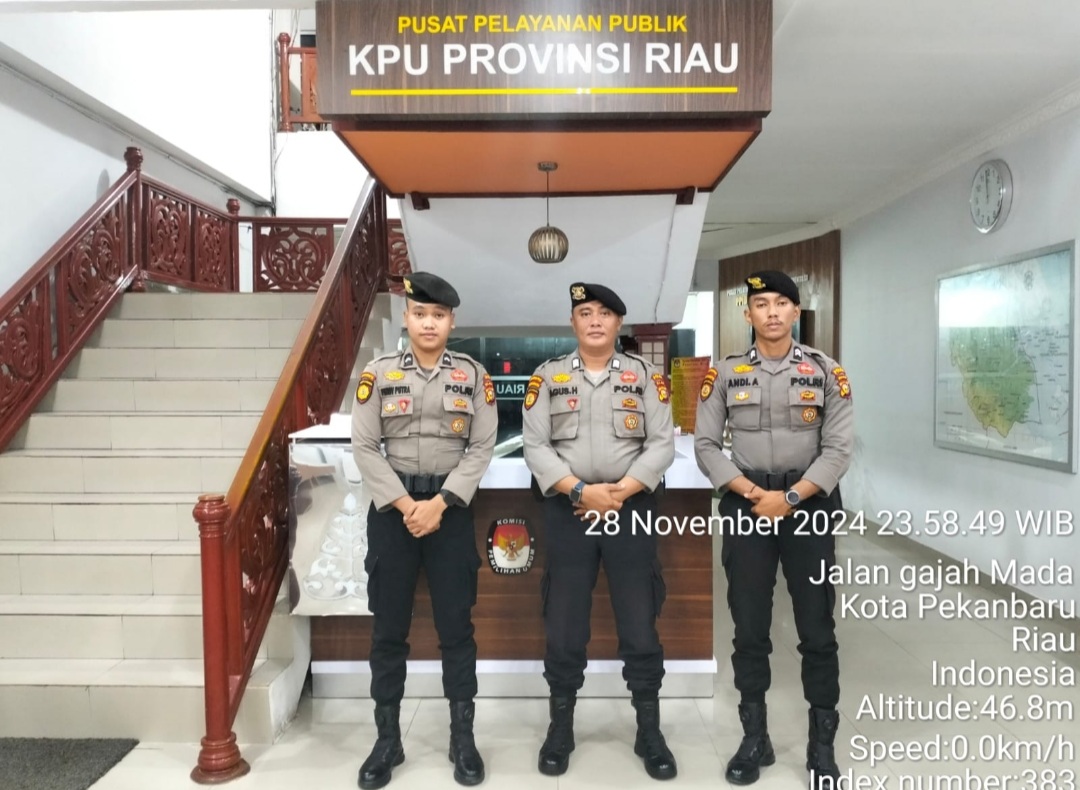 Subsatgas PAM Intensifkan Pengamanan di Kantor KPU Provinsi Riau 