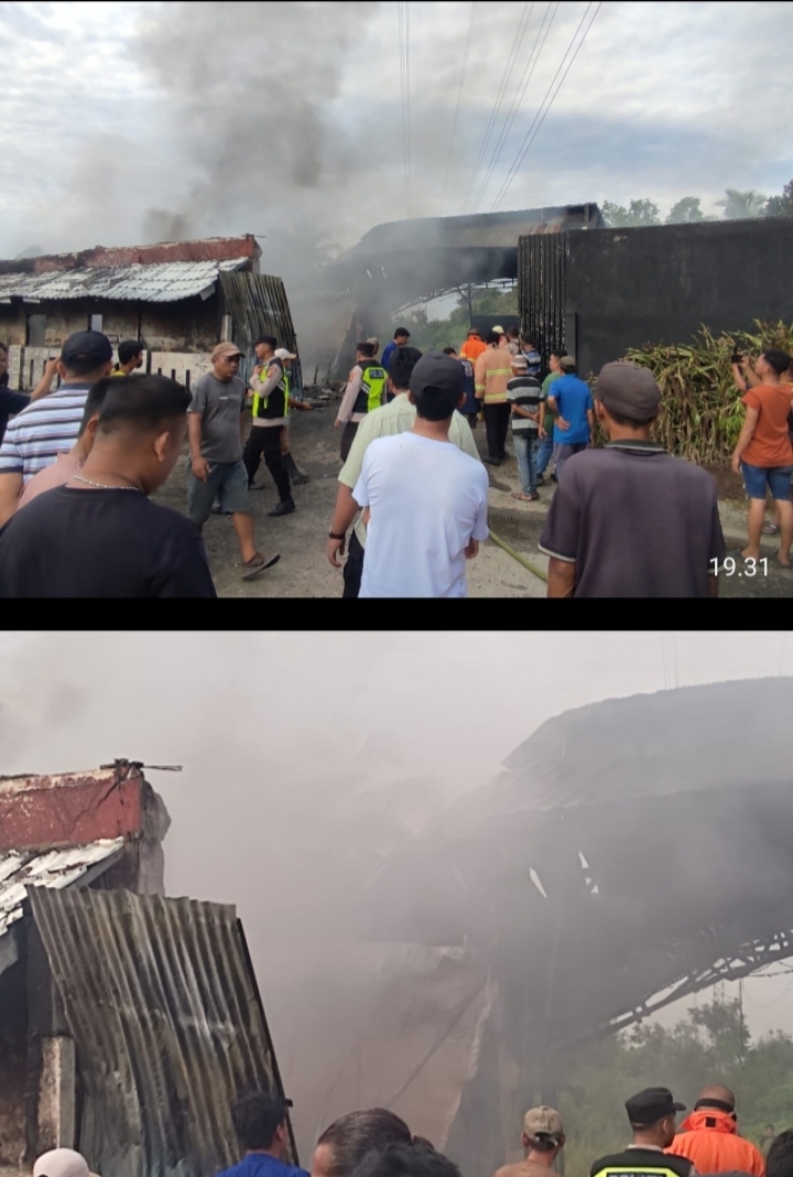 Gudang BBM ilegal di karang Endah Selatan Terbakar.