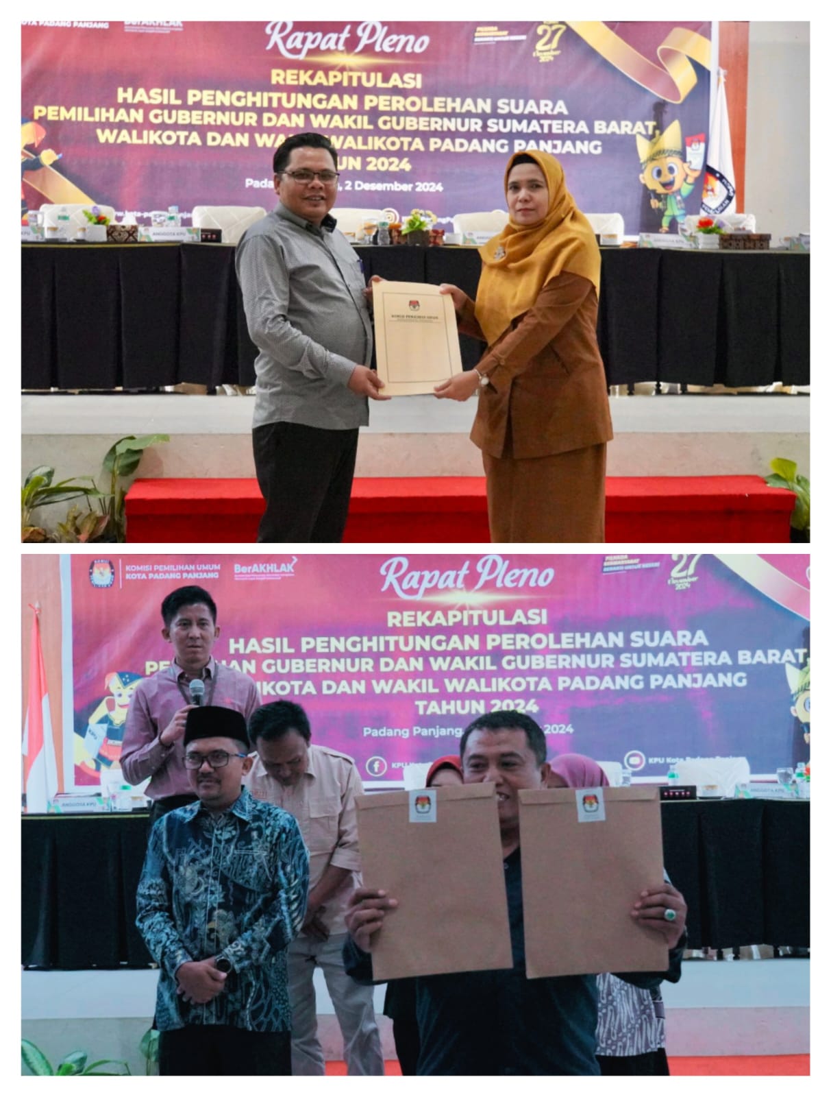 KPU Gelar Rapat Pleno Rekapitulasi Penghitungan Perolehan Suara Pilgub dan Pilwako