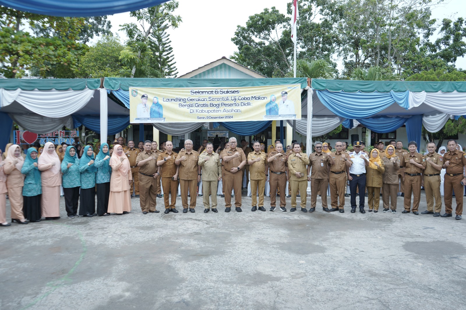 Sekda Kabupaten Asahan Launching Gerakan Serentak Uji Coba Makanan Gratis Bagi Peserta Didik di Kabupaten Asahan