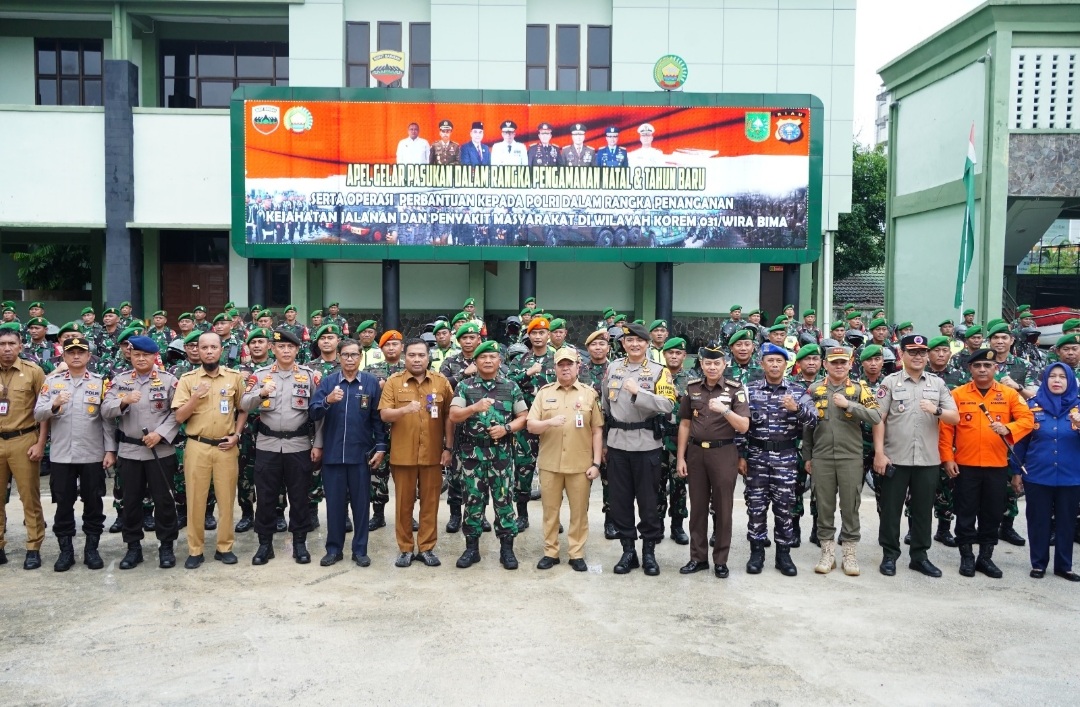 Danrem 031/WB Pimpin Apel Gelar Pasukan Dalam Rangka Pengamanan Natal dan Tahun Baru 