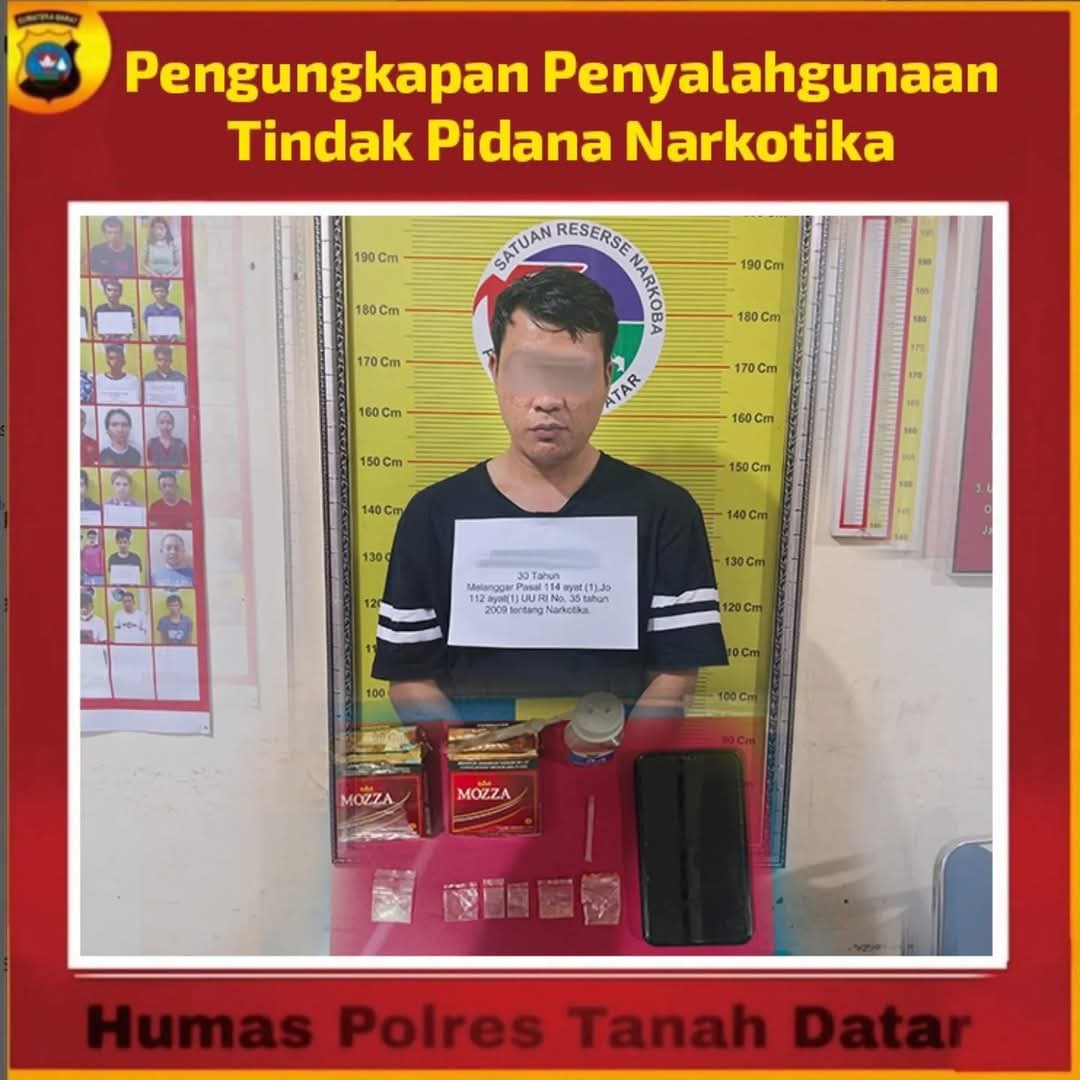 Polres Tanah Datar Kembali Menangkap Terduga Penyalagunaan Narkoba