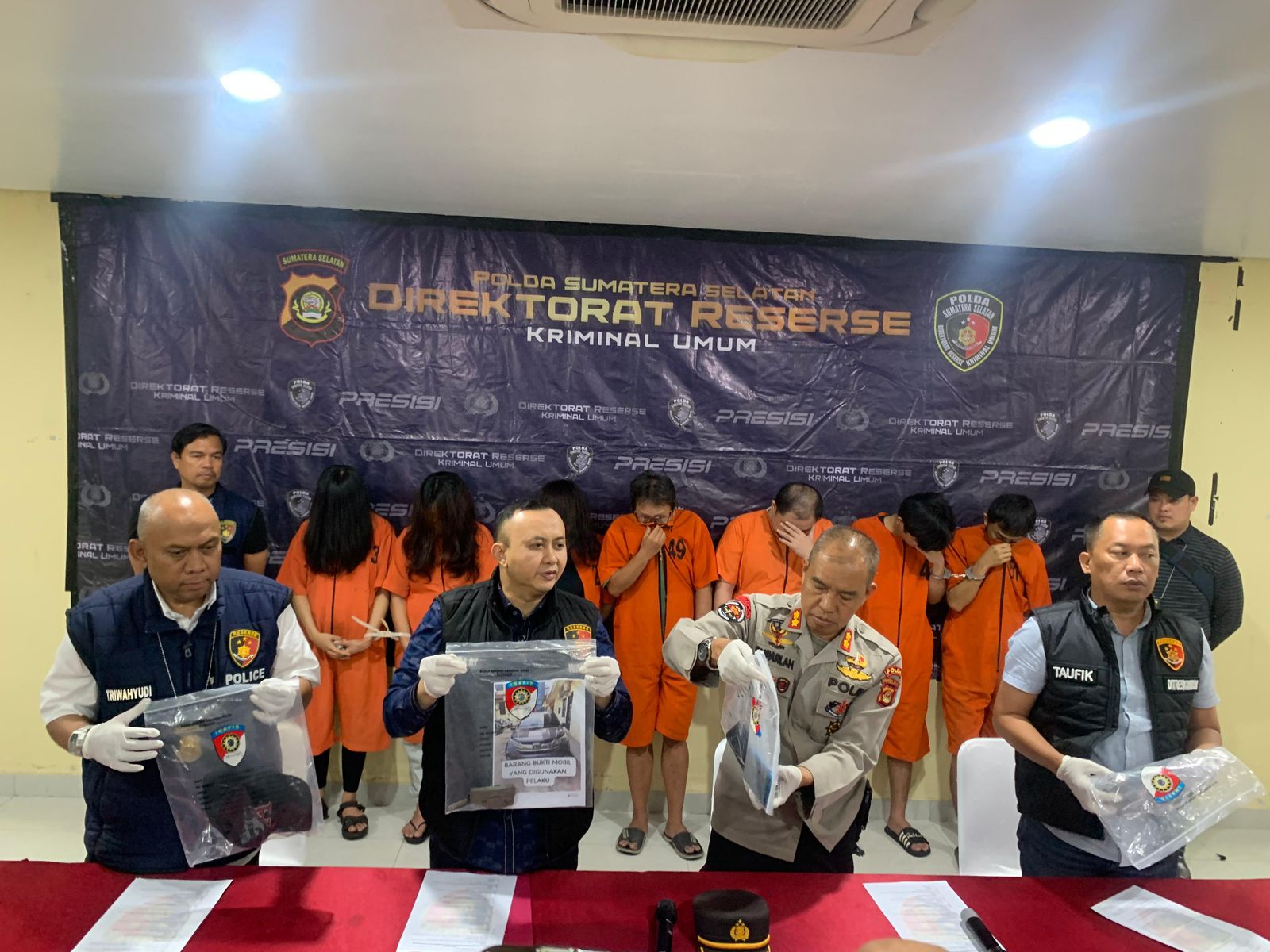 Ditreskrimum Polda Sumsel Mengungkap Kasus Tindak Pidana Pencurian Pemberatan Yang Melibatkan Sindikat lintas Provinsi
