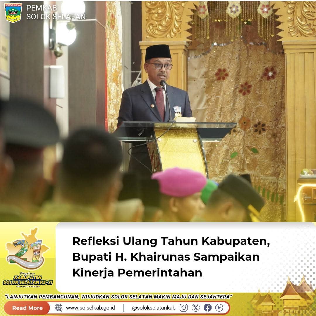 Refleksi Ulang Tahun Kabupaten, Bupati H. Khairunas Sampaikan Kinerja Pemerintahan