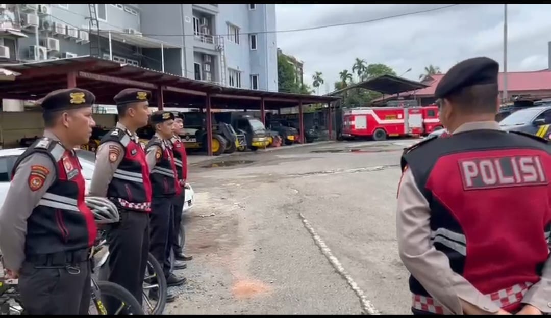 Subdit Gasum Direktorat Samapta Polda Sumsel Gelar Giat Turjawali Bersepada dan Jalan Kaki