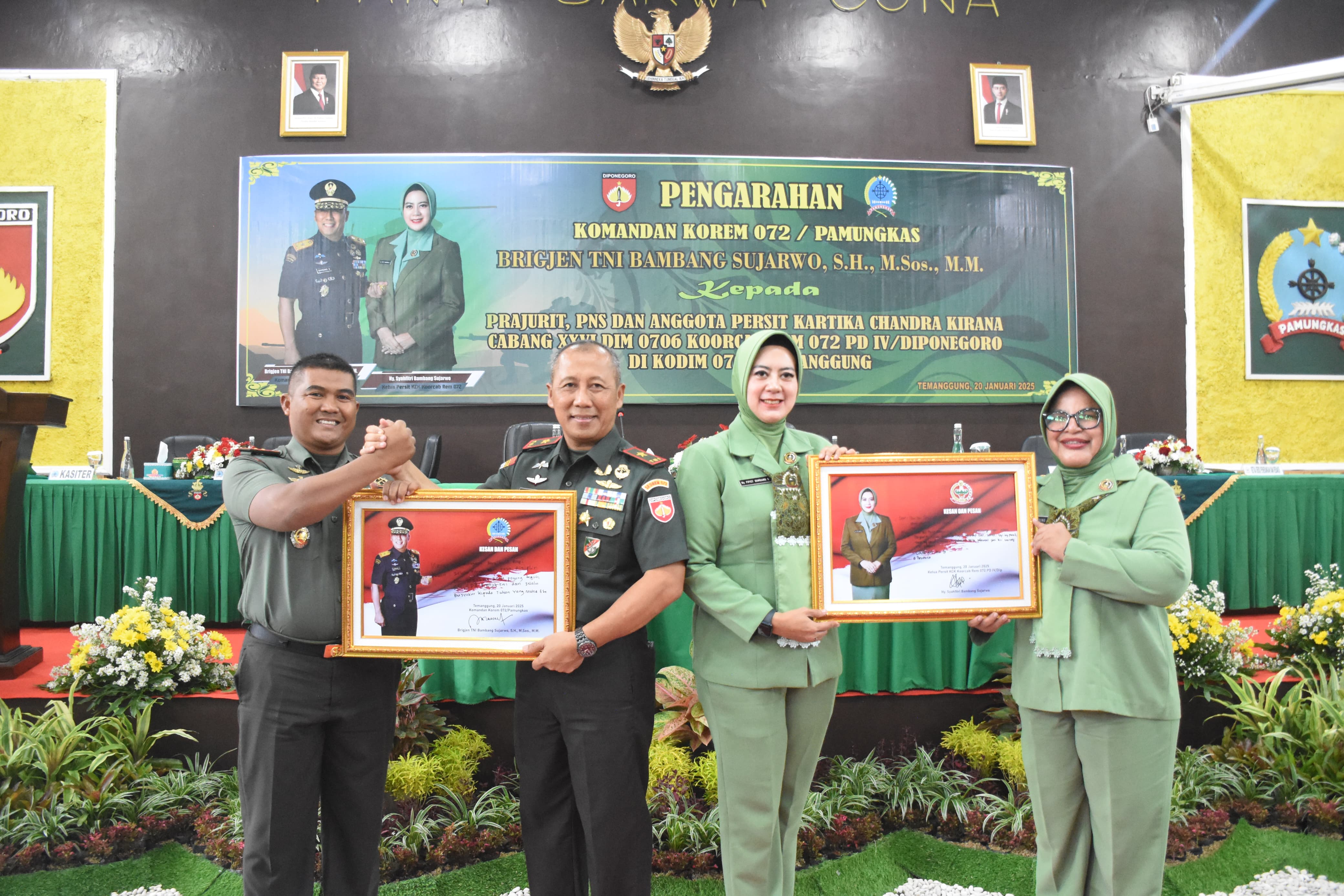 Kunjungi Kodim Temanggung, Danrem 072/Pamungkas Ingatkan Prajurit Hindari Judi Online dan Pinjol