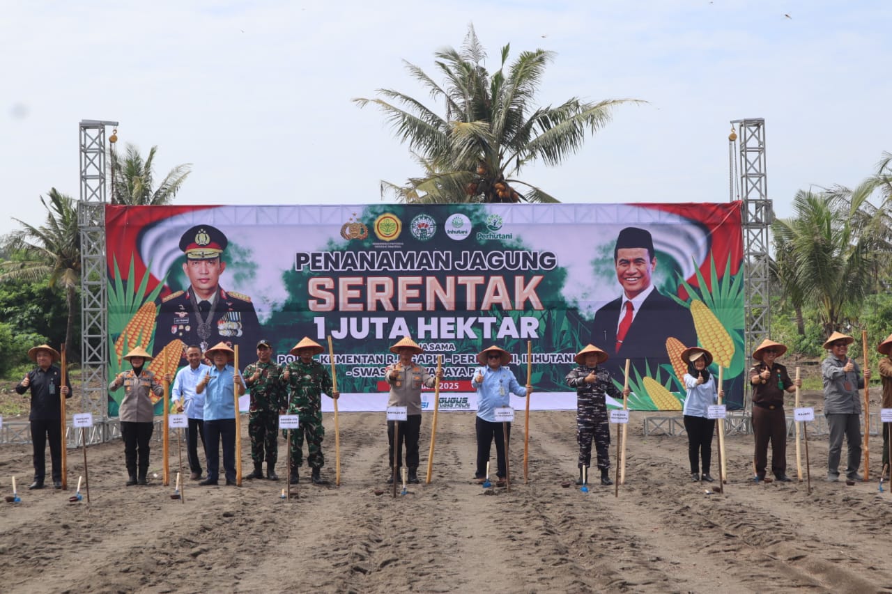 Dandim Bantul Letkol Inf Muhidin Hadiri Penanaman Jagung Serentak 1 Juta Hektar untuk Dukung Swasembada Pangan 2025