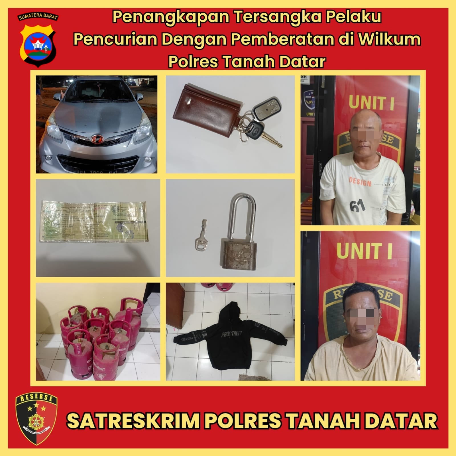 Di Duga Melakukan Pencurian Tabung Liquified Petroleum Gas LPG Dua Orang Tersangka Diringkus Satuan Reskrim Polres Tanah Datar
