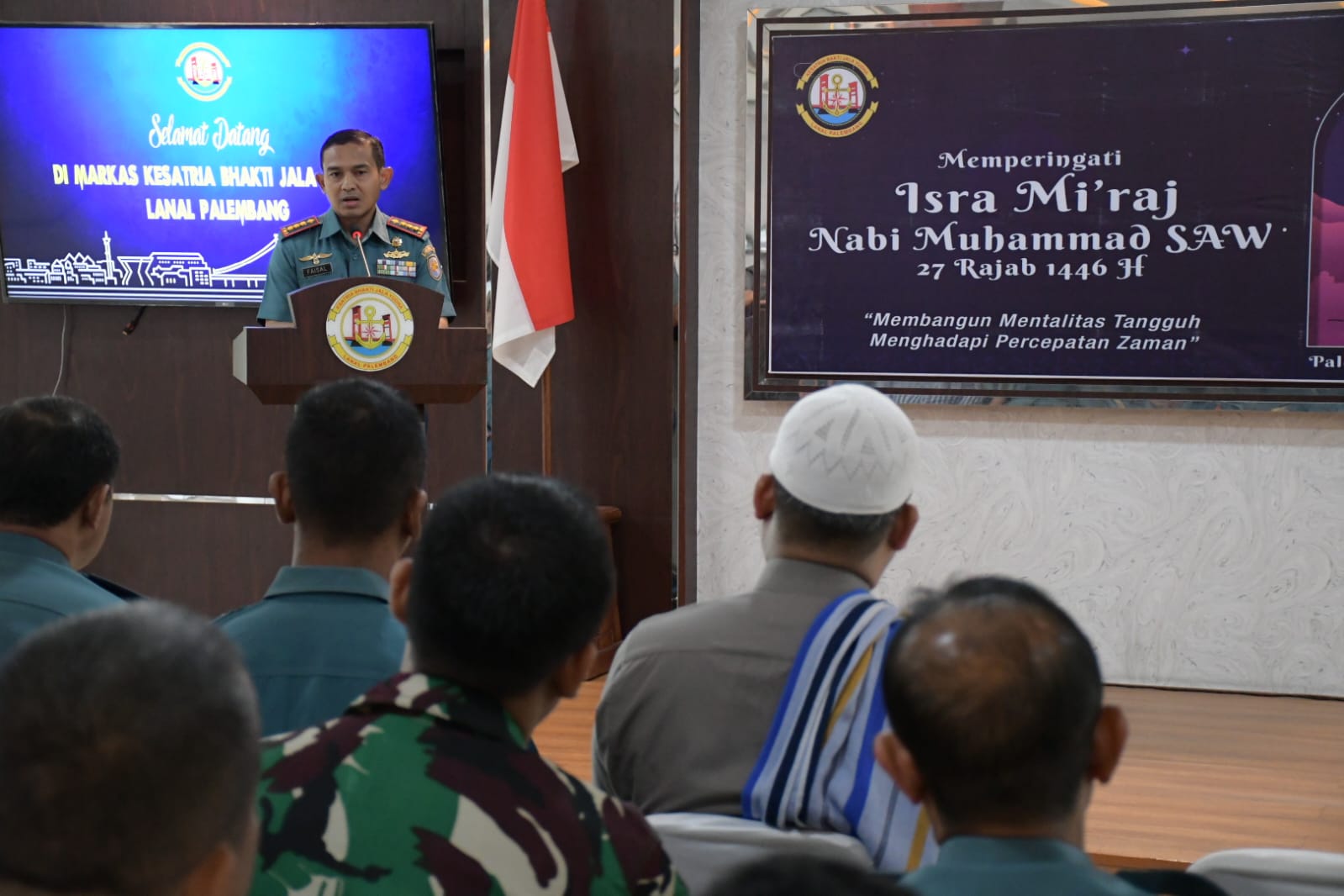Bangun Mentalitas Prajurit Tangguh, Lanal Palembang Peringati Isra Mi’raj