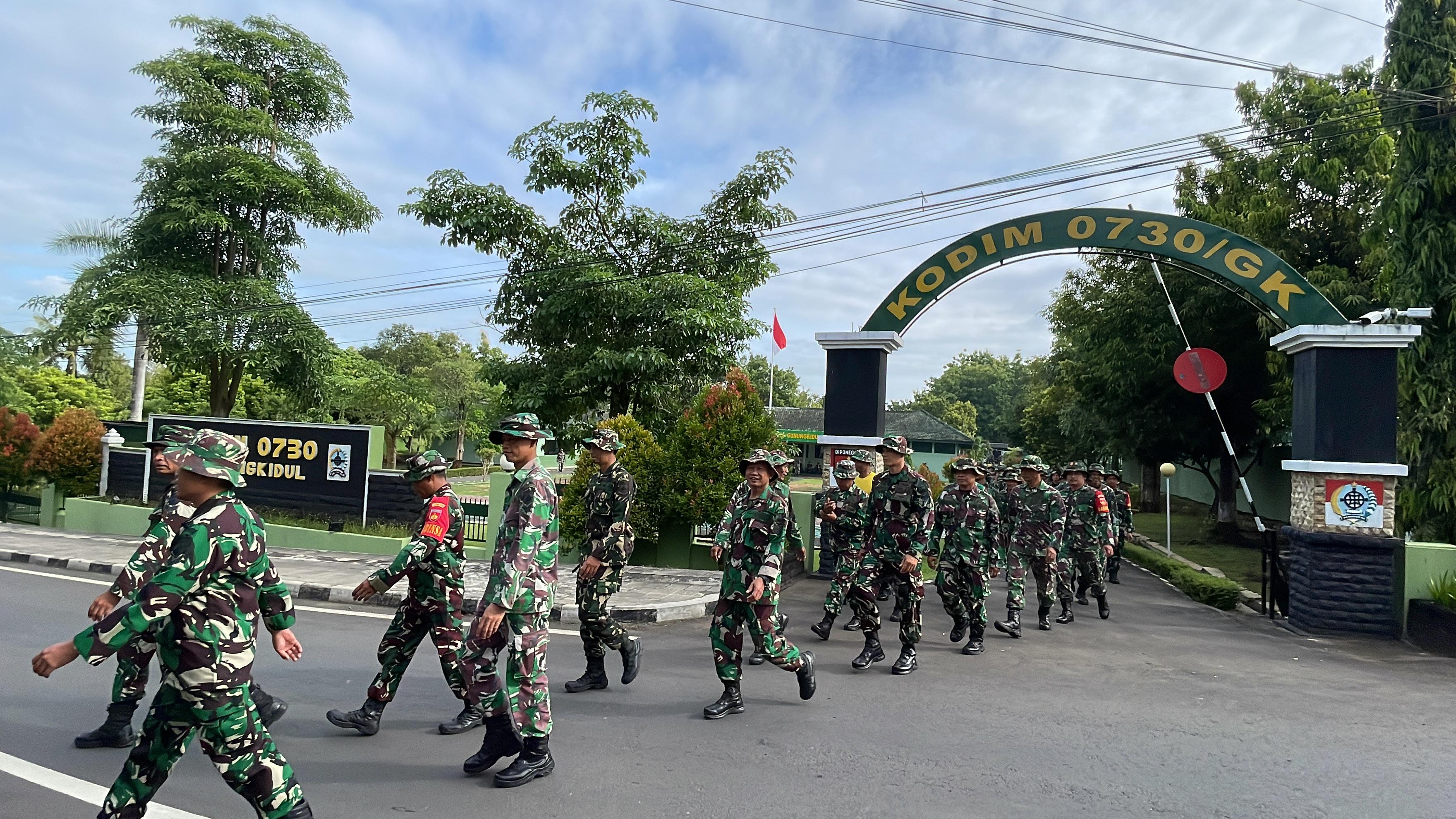 Kodim Gunungkidul Gelar Latihan Han Mars Dalam Rangka PSJM.