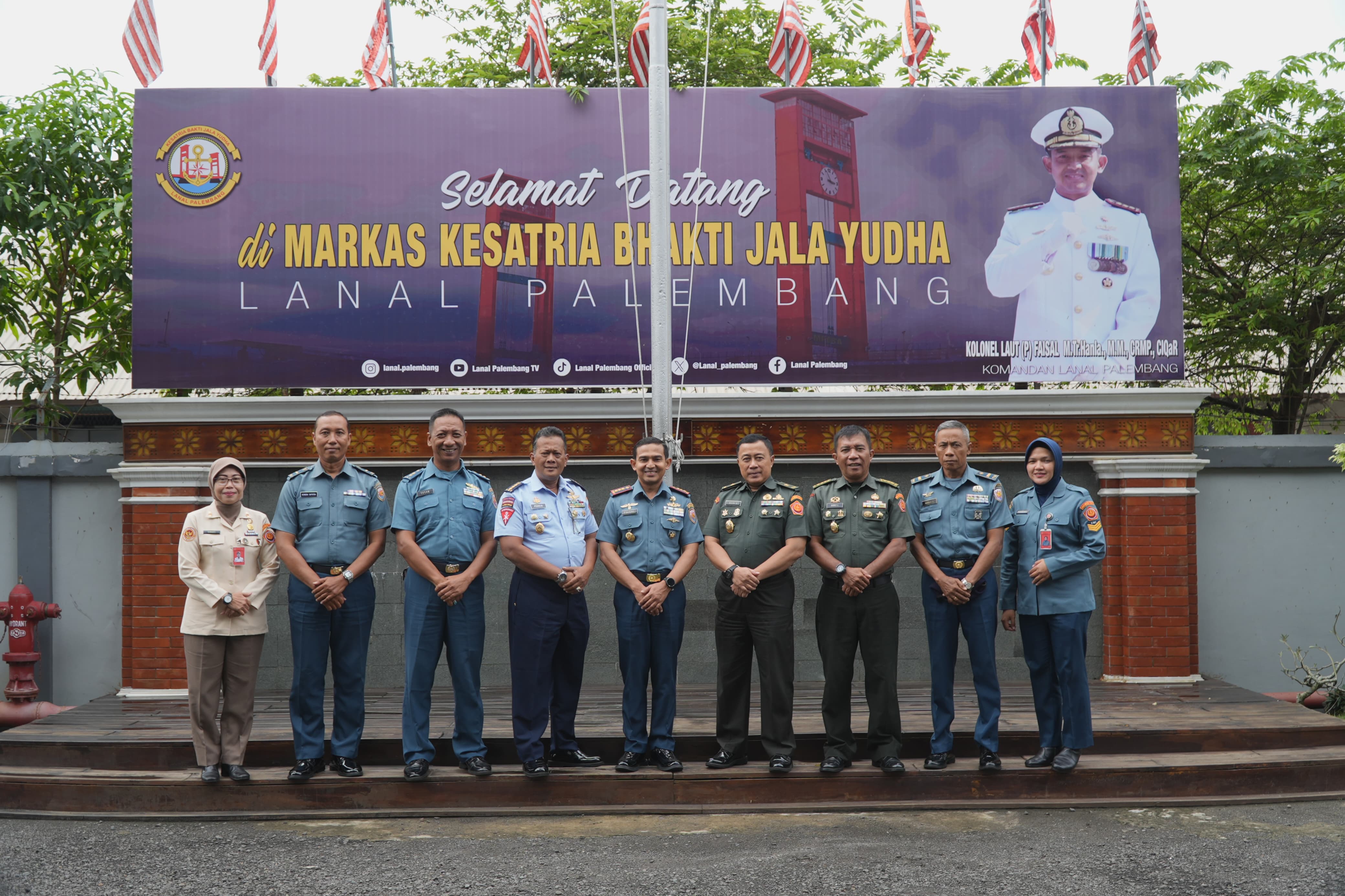 Antisipasi Karhutla di Sumsel, Danlanal Palembang Sambut Audiensi Staff Ahli Panglima TNI
